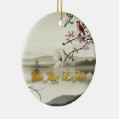 Lovely bucolische scene Vietnamees nieuwjaars Tet  Keramisch Ornament (Rechts)