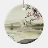 Lovely bucolische scene Vietnamees nieuwjaars Tet  Keramisch Ornament (Achterkant)