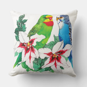 Lovely Budgie Couple Sierkussen