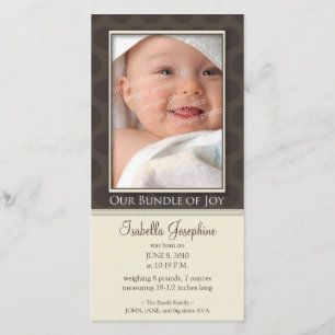 Lovely Bundle of Joy Birth Announcement : taupe Aankondiging