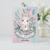 Lovely Bunny digitale verjaardag Kaart (Staand voorkant)
