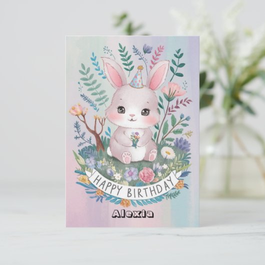  Lovely Bunny digitale verjaardag Kaart (Staand voorkant)