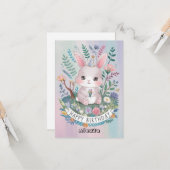 Lovely Bunny digitale verjaardag Kaart (Voorkant / Achterkant in situ)
