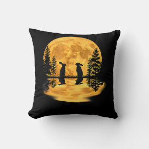 Lovely Bunny Rabbit Rabbits Moon Night Sky Kussen