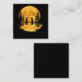 Lovely Bunny Rabbit Rabbits Moon Night Sky Vierkante Visitekaartje (Voorkant / Achterkant)