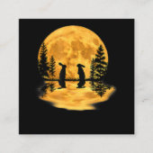 Lovely Bunny Rabbit Rabbits Moon Night Sky Vierkante Visitekaartje (Voorkant)