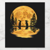 Lovely Bunny Rabbit Rabbits Moon Night Sky Wijn Etiket (Enkel label)