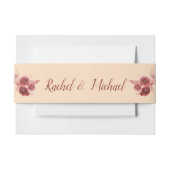 Lovely Burgundy and Pach Waterverf Flower Uitnodigingen Wikkel (Voorkant Voorbeeld)