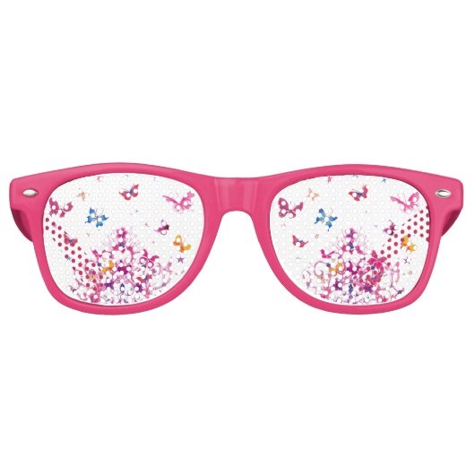 Lovely Butterfly Girly Adult Retro Party Shades Retro Zonnebril (Voorkant)