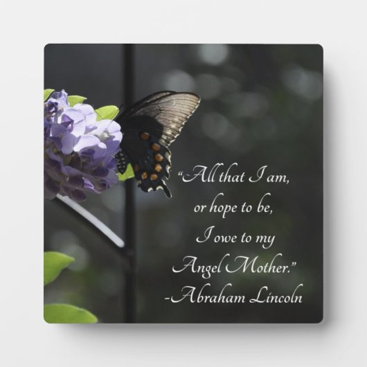 Lovely Butterfly Moeder Lincoln Quote Fotoplaat (Voorkant)