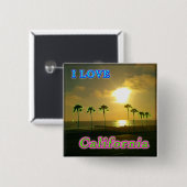 "Lovely California 2"-Button Vierkante Button 5,1 Cm (Voorkant /achterkant)