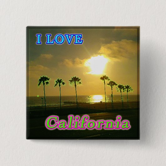 "Lovely California 2"-Button Vierkante Button 5,1 Cm (Voorkant)