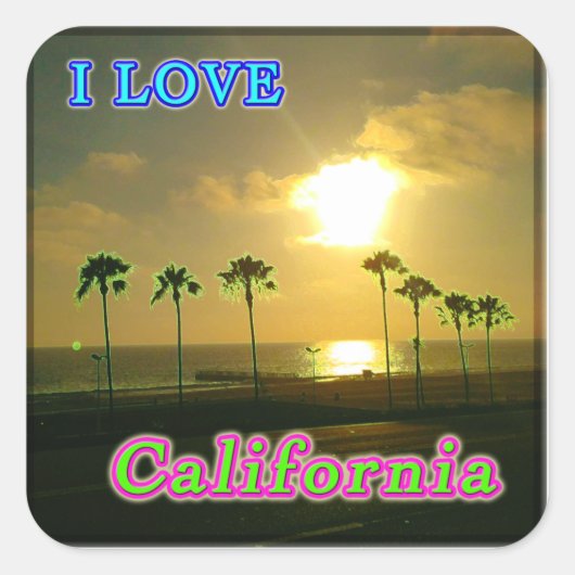 "Lovely California 2"-Sticker Vierkante Sticker (Voorkant)