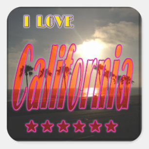 "Lovely California 3"-Sticker Vierkante Sticker