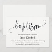 Lovely Calligraphy Baptism Invitation Kaart (Voorkant / Achterkant)