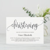 Lovely Calligraphy Christening Uitnodiging (Staand voorkant)