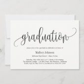 Lovely Calligraphy EDITABLE COLOR Graduparty Kaart (Voorkant)