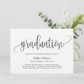 Lovely Calligraphy EDITABLE COLOR Graduparty Kaart (Staand voorkant)