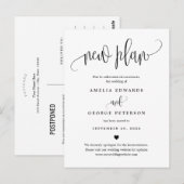 Lovely Calligraphy EDITABLE COLOR Wedding Update Briefkaart (Voorkant / Achterkant)