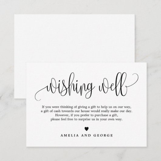 Lovely Calligraphy EDITABLE COLOR Wish Kaart LCC (Voorkant / Achterkant)