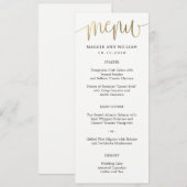 Lovely Calligraphy Menu Card Faux Gold (Voorkant / Achterkant)