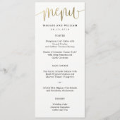 Lovely Calligraphy Menu Card Faux Gold (Voorkant)