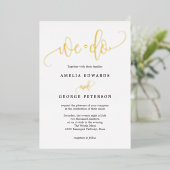 Lovely Calligraphy Real Folie Wedding Invitation Folie Uitnodiging (Staand Voorkant)