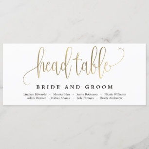 Lovely Calligraphy Seating Chart Card Menu