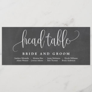 Lovely Calligraphy Seating Chart Card Menu