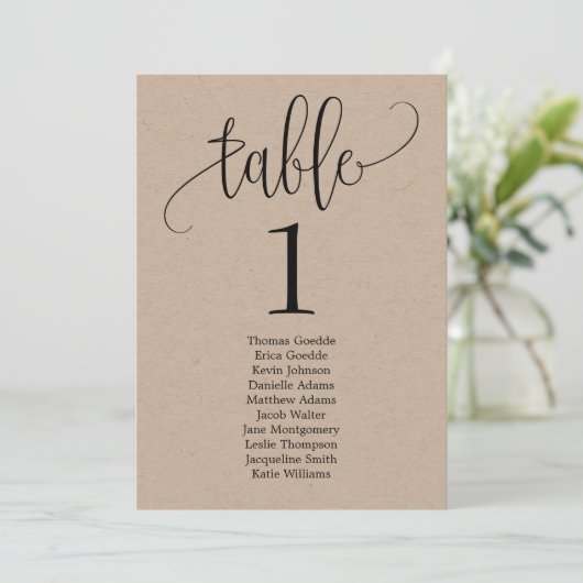 Lovely Calligraphy Table Seating Card Menu (Staand voorkant)
