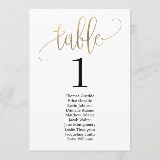 Lovely Calligraphy Table Seating Card Menu (Voorkant)