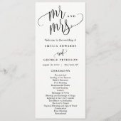 Lovely Calligraphy Wedding Ceremony Programme Programmakaart (Voorkant)