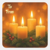Lovely Candles Christmas Gift Sticker (Voorkant)