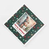 Lovely cartoon snowman with snowflakes kids napkin servet (Hoek)