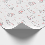 Lovely Cat Pattern Design Wrapping Paper Cadeaupapier (Hoek)
