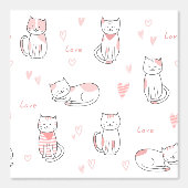 Lovely Cat Pattern for Your Kid Room Behang (Voorkant)