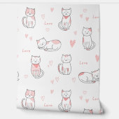 Lovely Cat Pattern for Your Kid Room Behang (Afrollen)