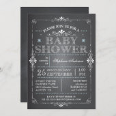 Lovely Chalkboard Baby Boy Shower Uitnodiging (Voorkant / Achterkant)