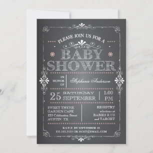 Lovely Chalkboard Baby Girl Shower Kaart