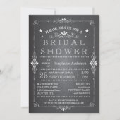 Lovely Chalkboard Bridal Shower Uitnodiging (Voorkant)