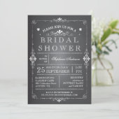 Lovely Chalkboard Bridal Shower Uitnodiging (Staand voorkant)