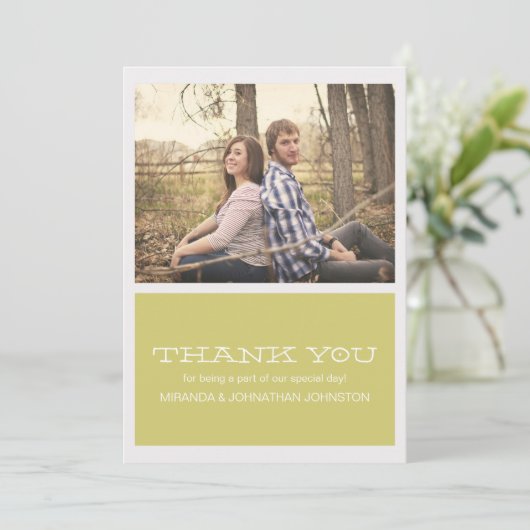 Lovely Chartreuse Foto Weddenschap Hartelijk dank Bedankkaart (Staand voorkant)