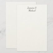 Lovely Chic Calligraphy Couple Names Wedding Briefpapier (Voorkant / Achterkant)