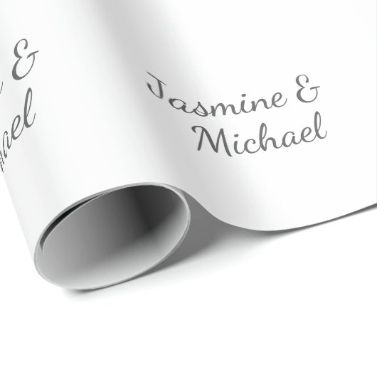 Lovely Chic Calligraphy Couple Names Wedding Cadeaupapier (Rol Hoek)