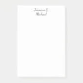 Lovely Chic Calligraphy Couple Names Wedding Post-it® Notes (Voorkant)