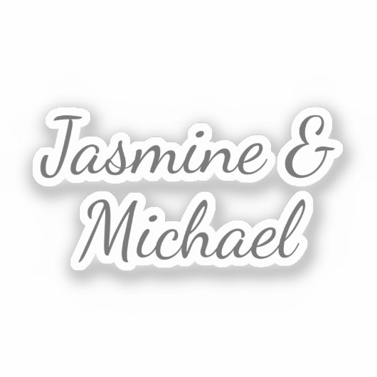 Lovely Chic Calligraphy Couple Names Wedding Sticker (Voorkant)