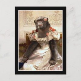 Lovely Chimp in Gown Briefkaart