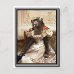Lovely Chimp in Gown Briefkaart