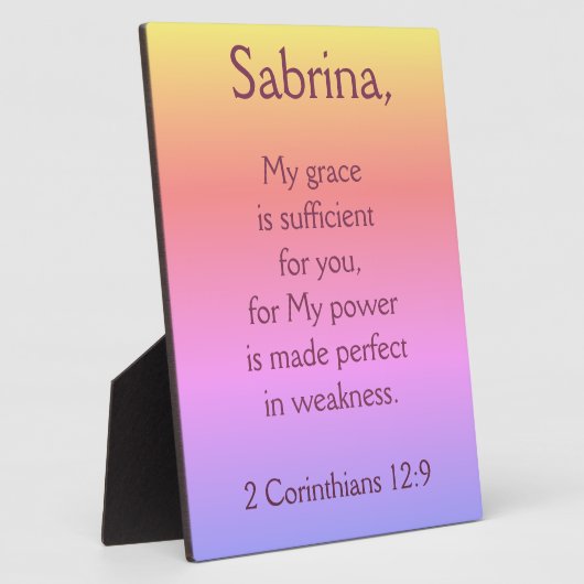 Lovely Christian Grace is Sufficient Fotoplaat (Zijkant)