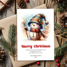 Lovely Christmas snowman classic kids holiday card Feestdagenkaart